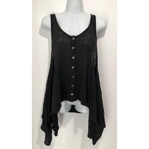 Patterson J. Kincaid Black Linen Flowy Tank Top